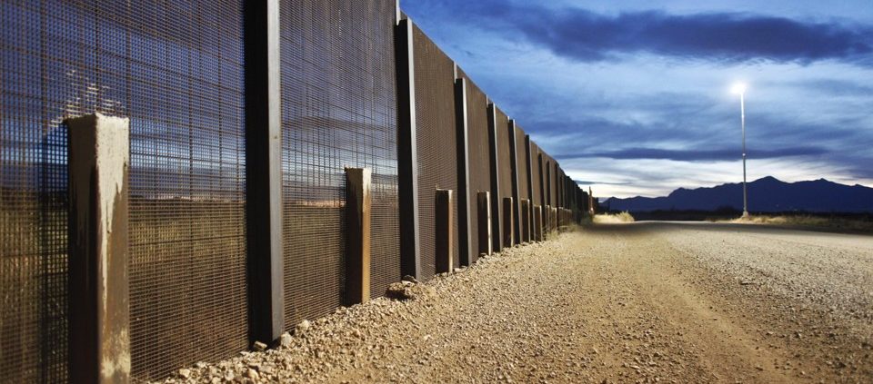 The Arizona-Mexico border fence near Naco
